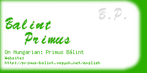 balint primus business card